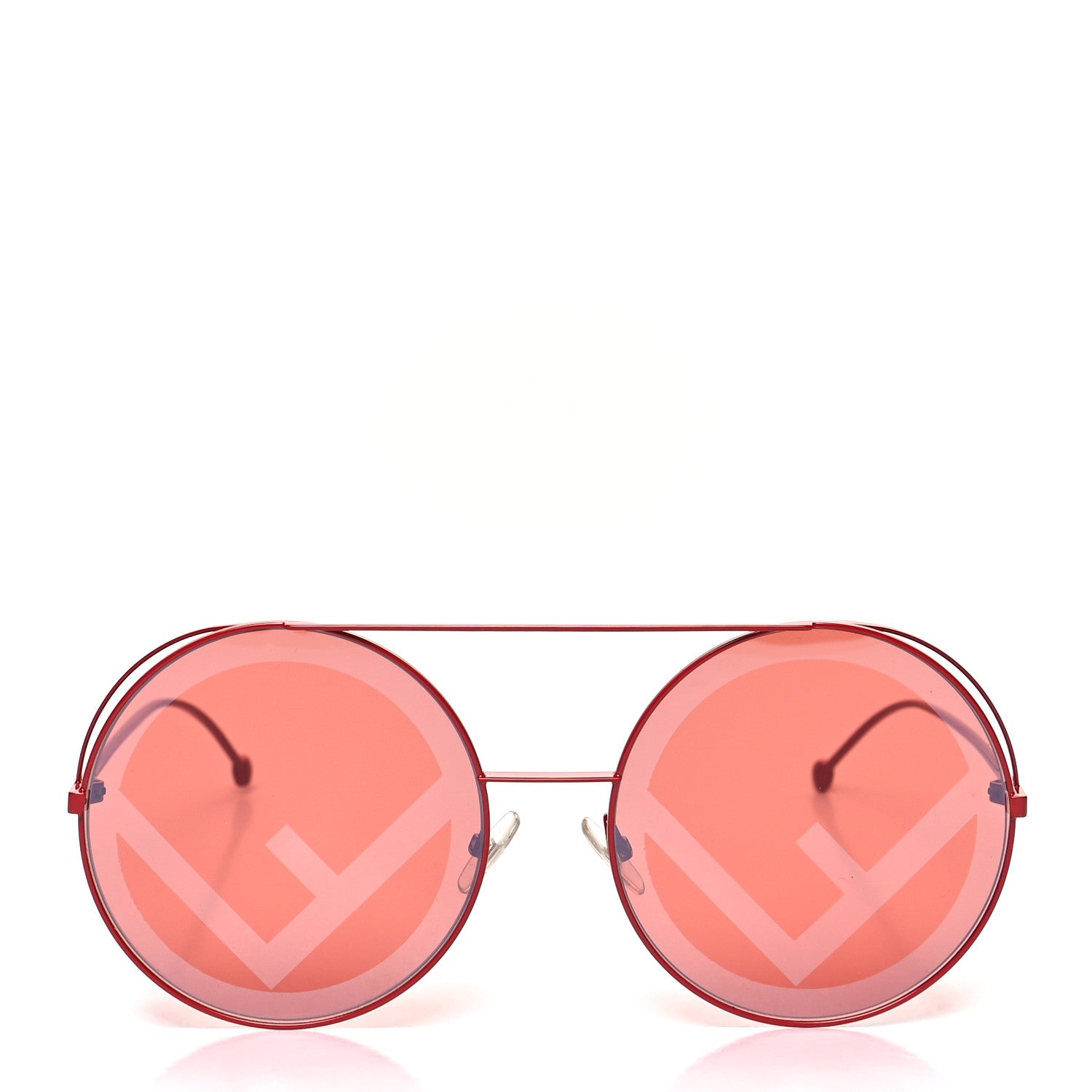 Fendi Metal Run Away Round Frame Sunglasses FF 0285/2 Red 2 of 7