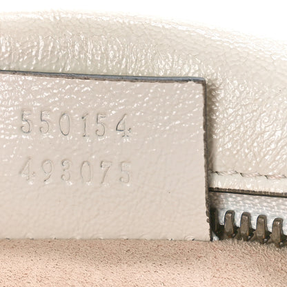 Gucci Calfskin Matelasse Mini GG Marmont Round Shoulder Bag White 8 of 13