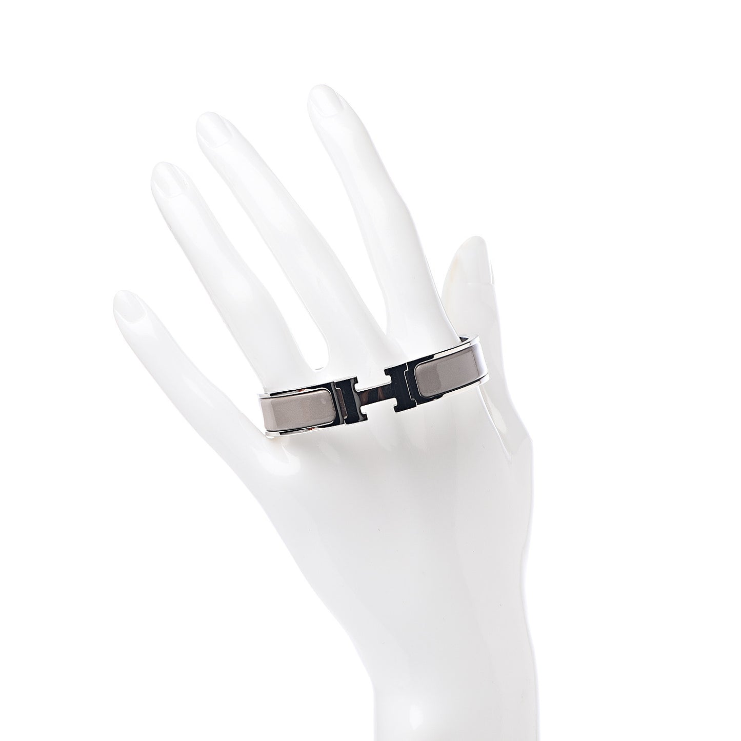 Enamel Clic Clac H Narrow Bracelet PM Marron Glace