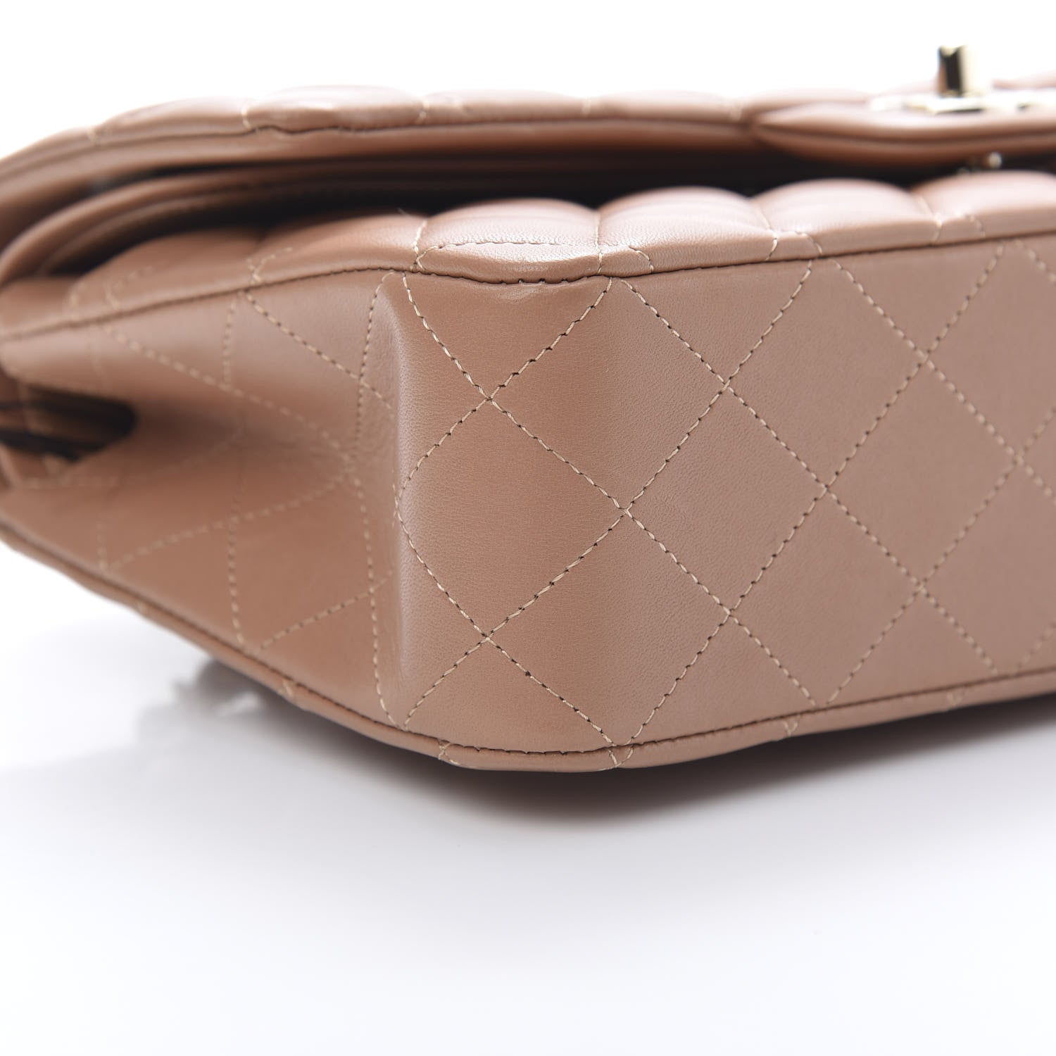 Chanel Lambskin Quilted Medium Double Flap Brown 10 of 12