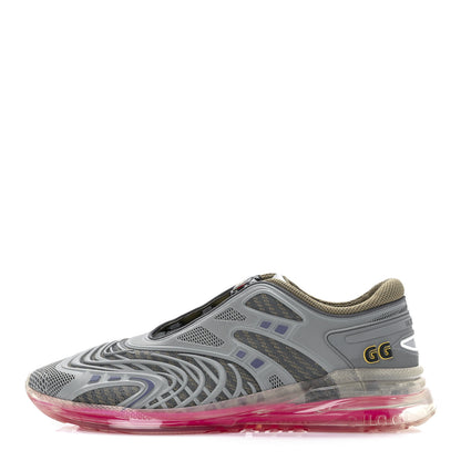 Gucci Rubber Mens Ultrapace R Mid Top Sneakers 11 Grey Black Silver Loess Oatmeal 1 of 11