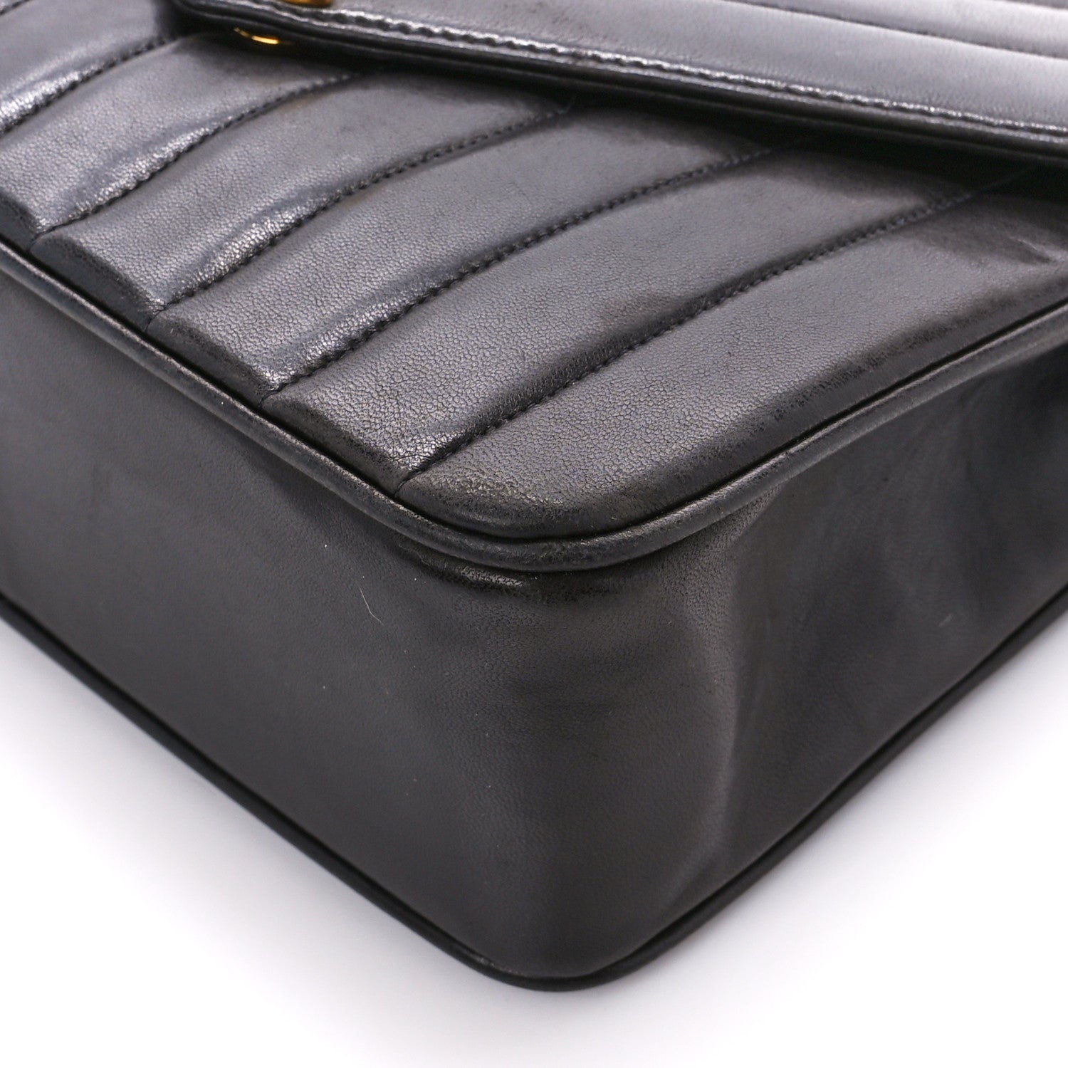 Chanel Lambskin Chevron Quilted Envelope Single Flap Black 12 of 13