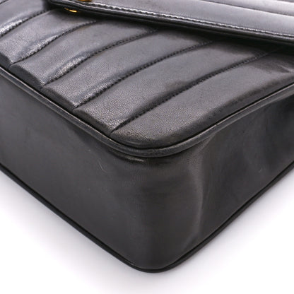 Chanel Lambskin Chevron Quilted Envelope Single Flap Black 12 of 13