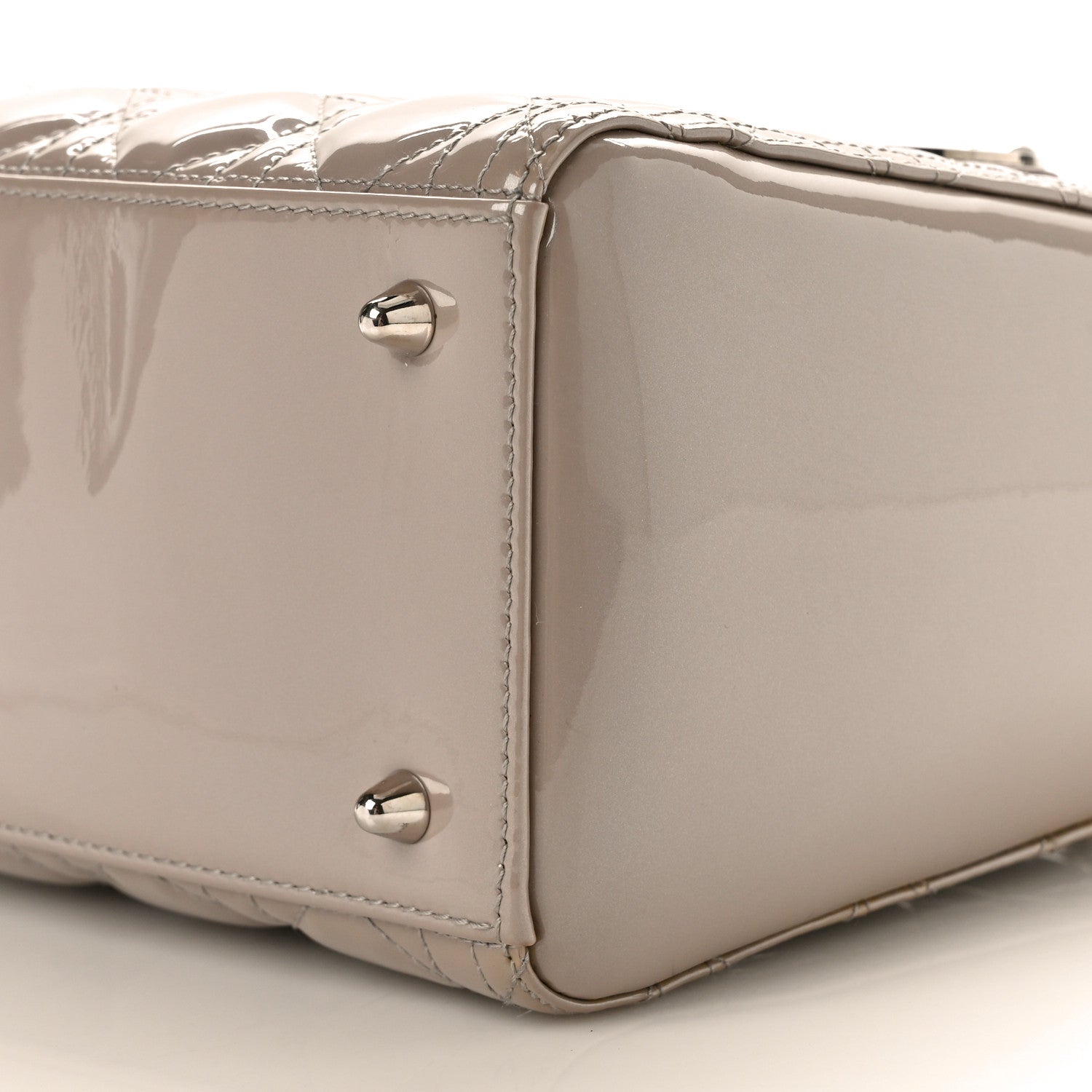 Christian Dior Pearlized Patent Cannage Medium Lady Dior Grey 9 of 9
