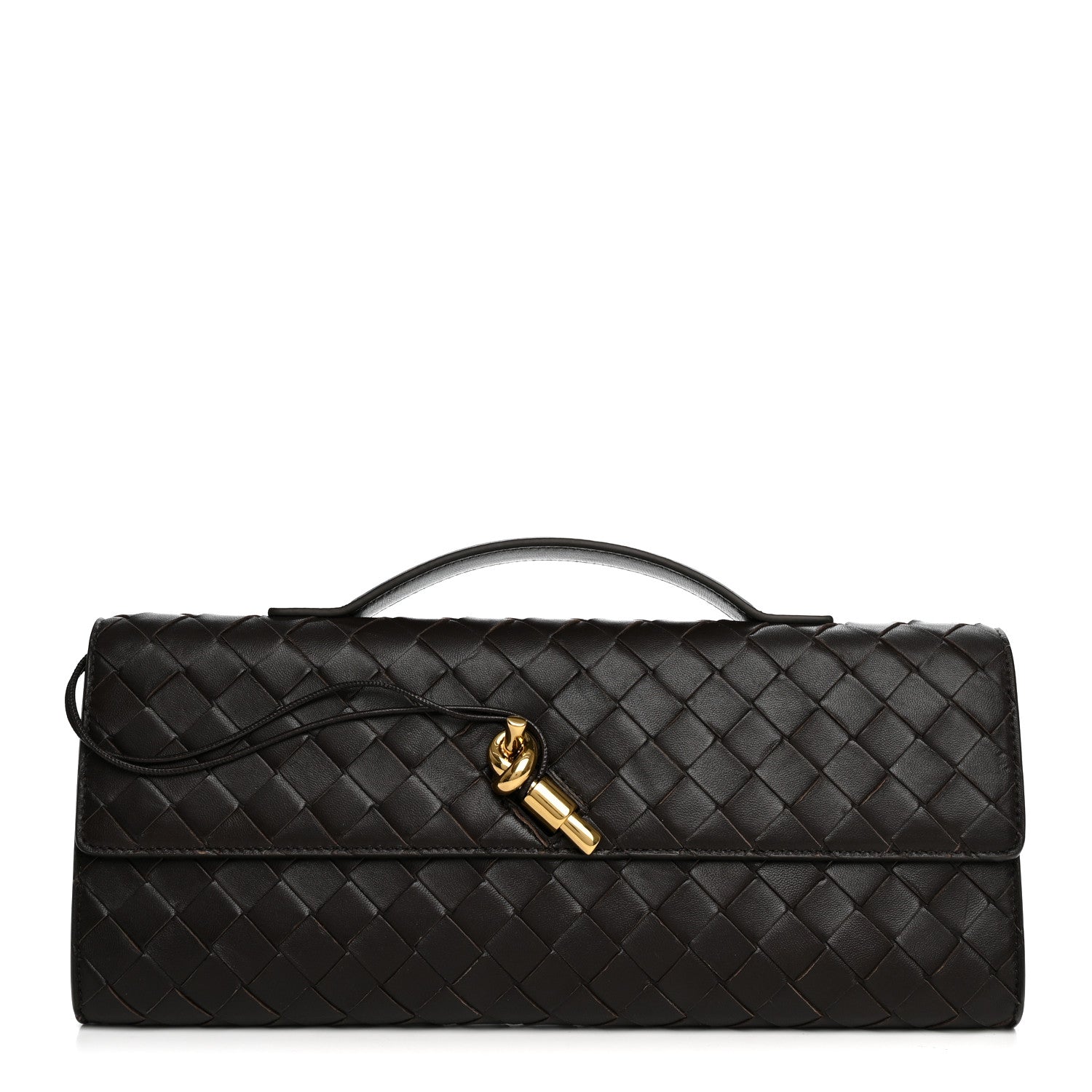 Bottega Veneta Nappa Intrecciato Long Andiamo Top Handle Clutch Fondant 1 of 7