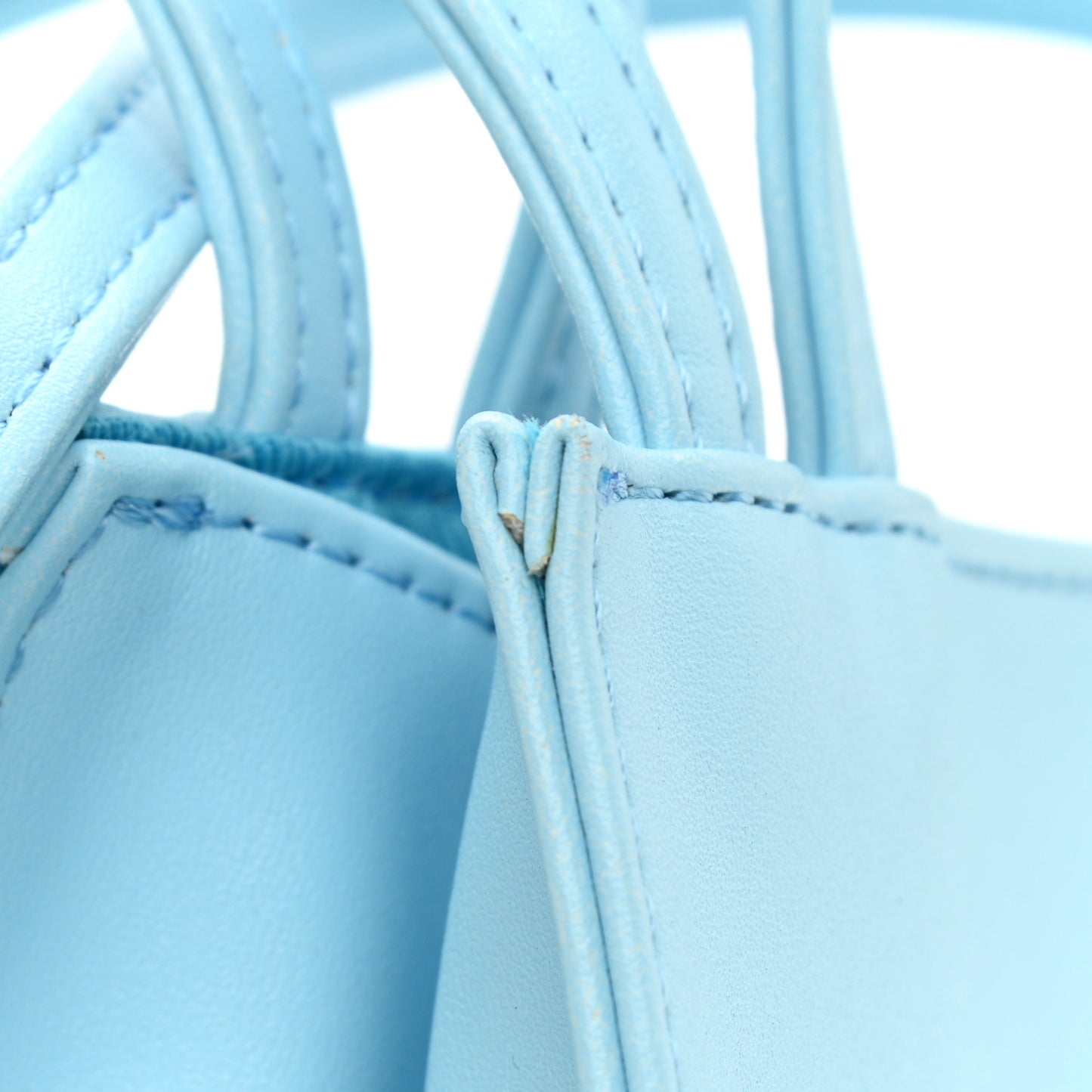 Vegan Leather Small Shopping Bag Pool Blue