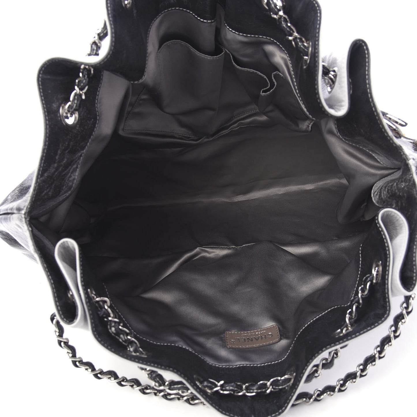 Vinyl Quilted Melrose Degrade Tote Black