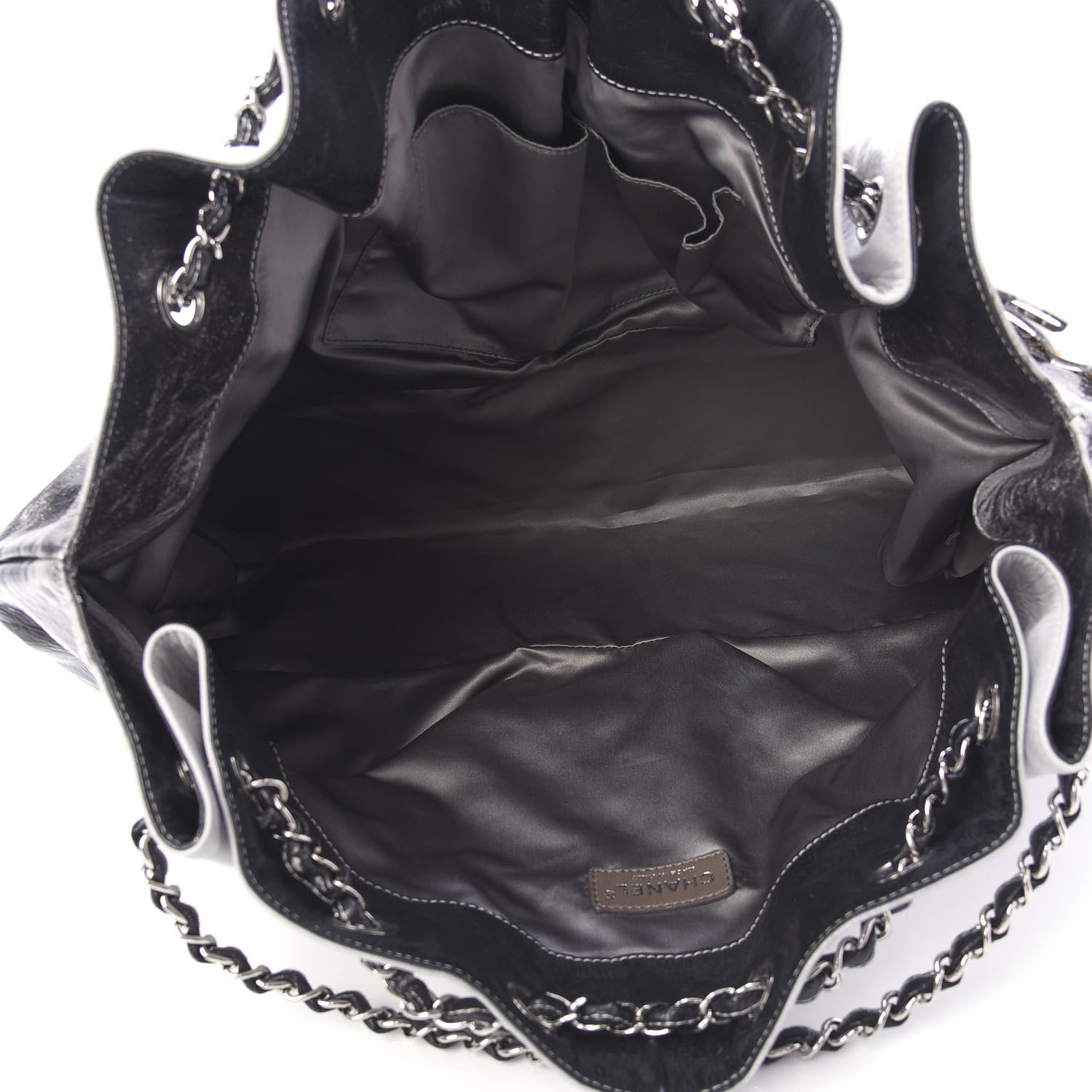 Chanel Vinyl Quilted Melrose Degrade Tote Black 5 of 10