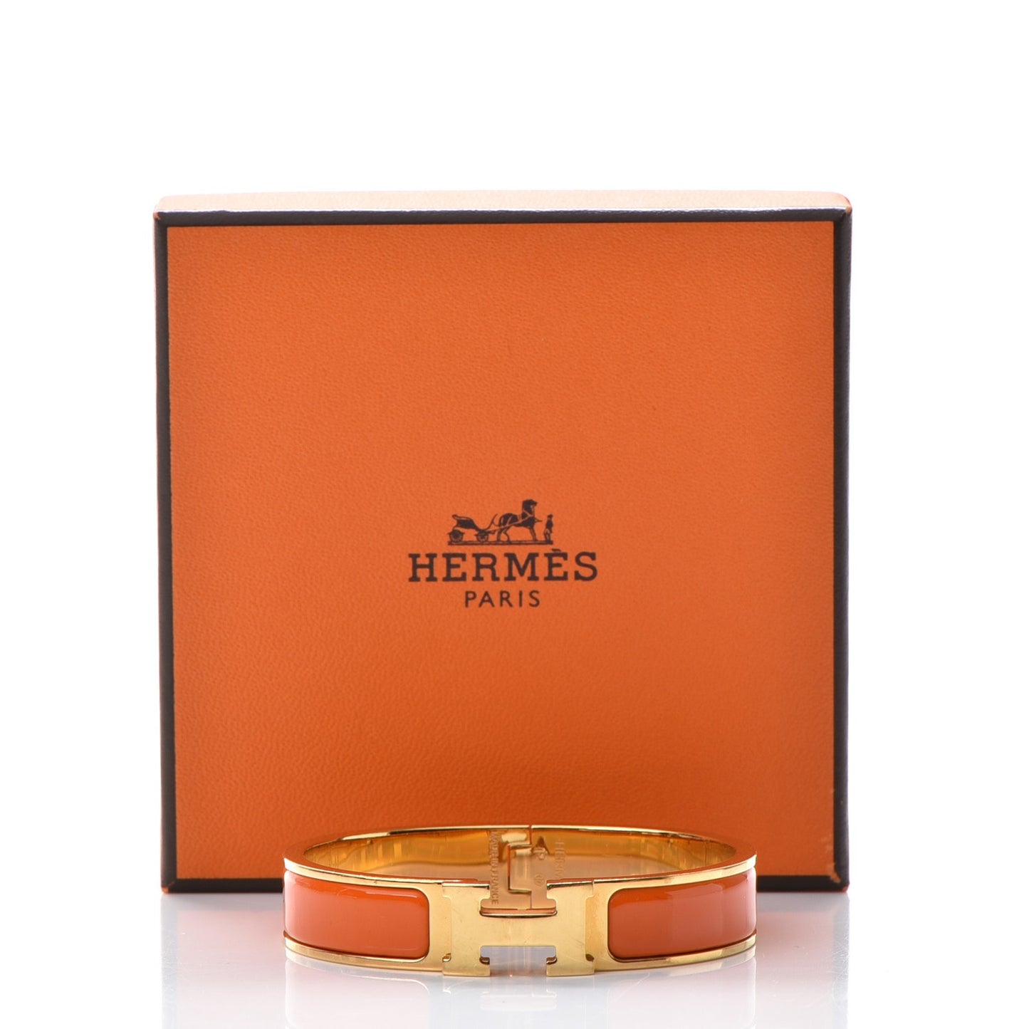 Enamel Narrow Clic Clac H Bracelet GM Orange