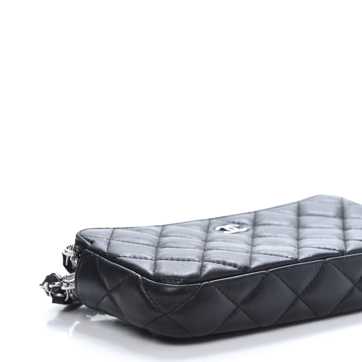 Lambskin Quilted Small Clutch With Chain Black