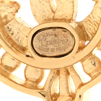 Chanel Crystal CC Chanel Earrings Gold 4 of 6