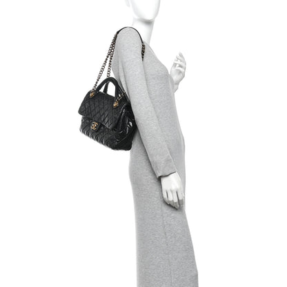 Chanel Glazed Calfskin Castle Rock Medium Flap Black 2 of 12