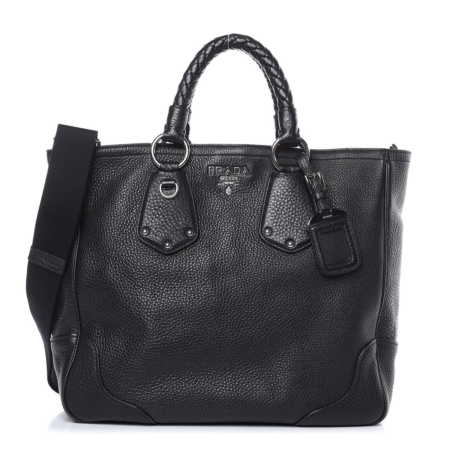 Vitello Daino Braided Hobo Nero Black