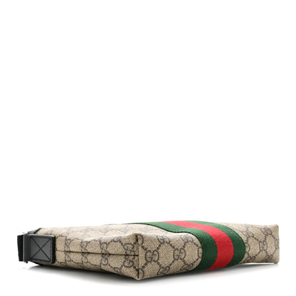 Gucci GG Supreme Monogram Web Messenger Bag Black 4 of 13