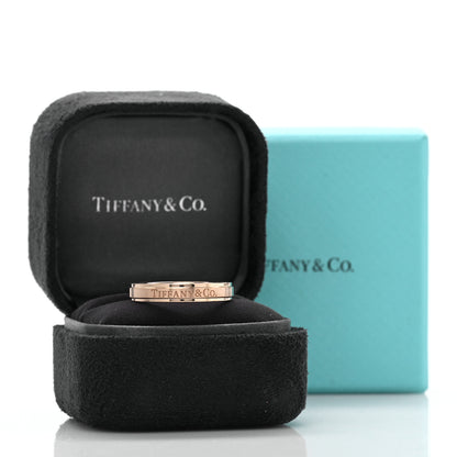 Tiffany 18K Rose Gold T&CO Satin Finish Band Ring 60 9 5 of 5