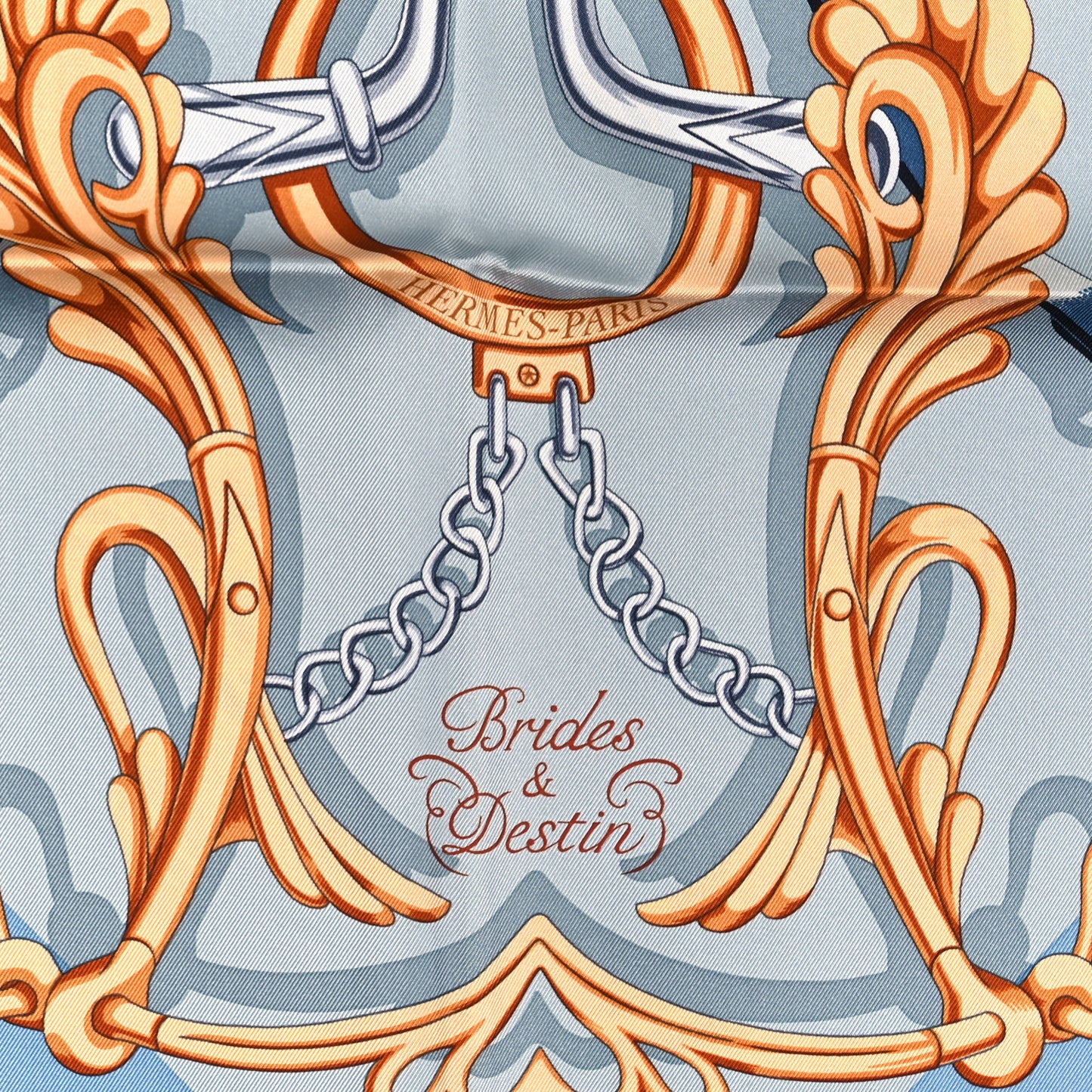 Silk Brides Et Destin Scarf 90 Blue Jean Mordore Ciel