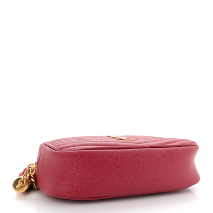 Saint Laurent Grain De Poudre Matelasse Monogram Mini Lou Camera Bag Eros Red 4 of 11