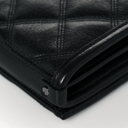 Saint Laurent Lambskin Diamond Quilted Becky Chain Wallet Black 11 of 14
