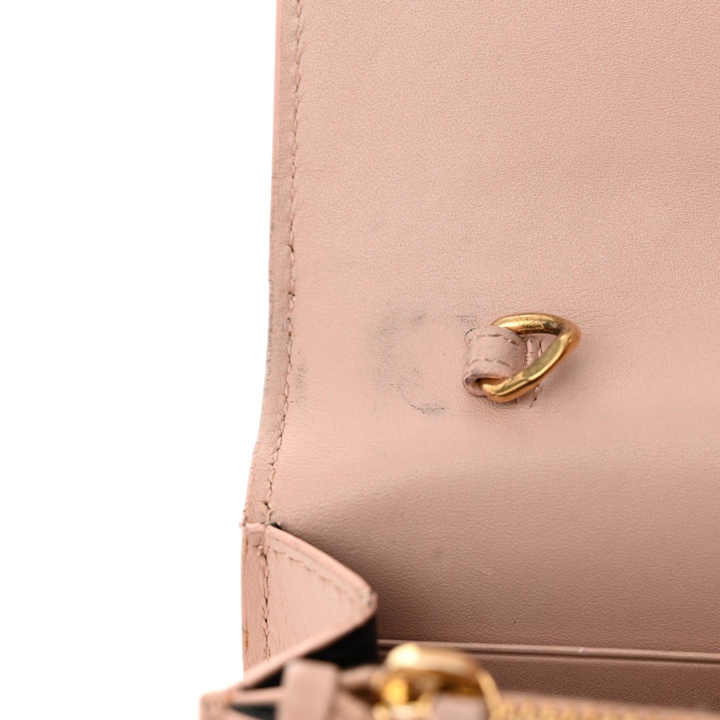 Smooth Calfskin Classic Monogram Kate Tassel Chain Wallet Pale Pink