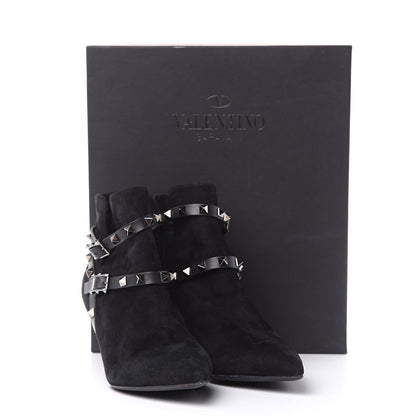 Valentino Garavani Suede Rockstud Double Buckle 65mm Ankle Boots 36.5 Black 11 of 11