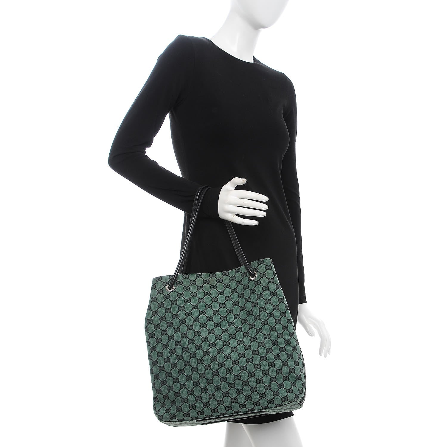 Gucci Monogram Gifford Tote Green 2 of 10