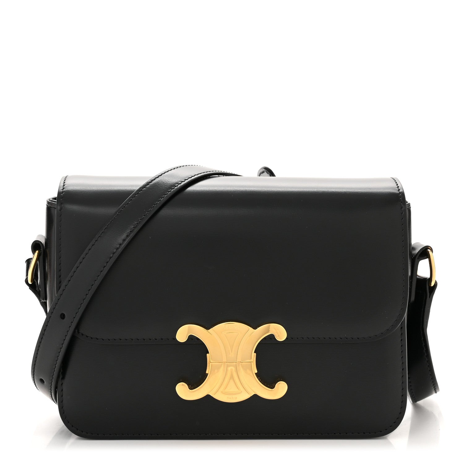 Celine Shiny Calfskin Teen Triomphe Black 1 of 11