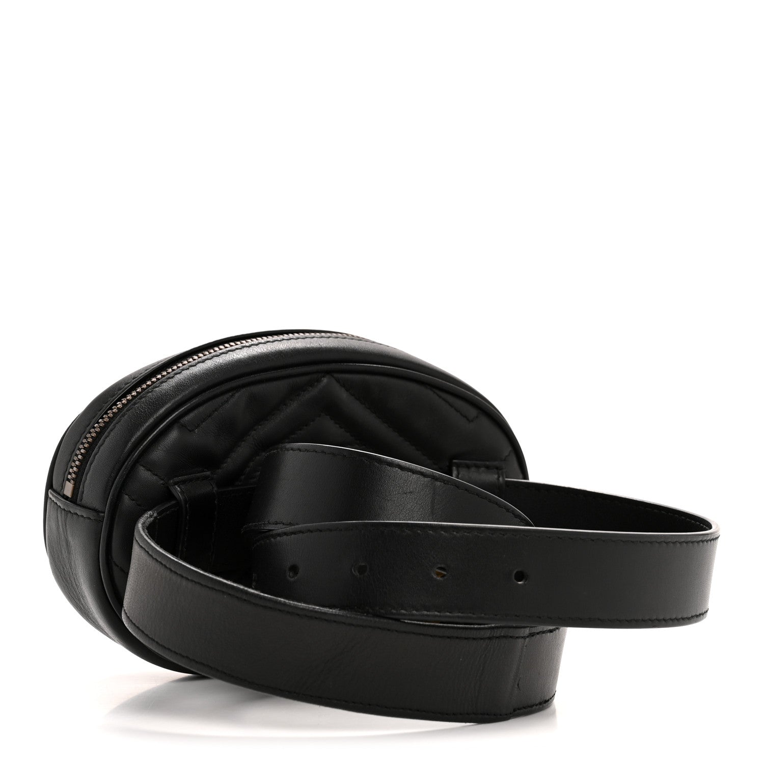 Gucci Calfskin Matelasse GG Marmont Belt Bag 95 38 Black 3 of 13
