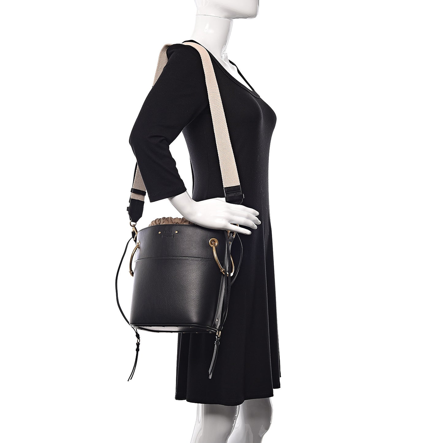 Smooth Calfskin Small Roy Bucket Bag Black