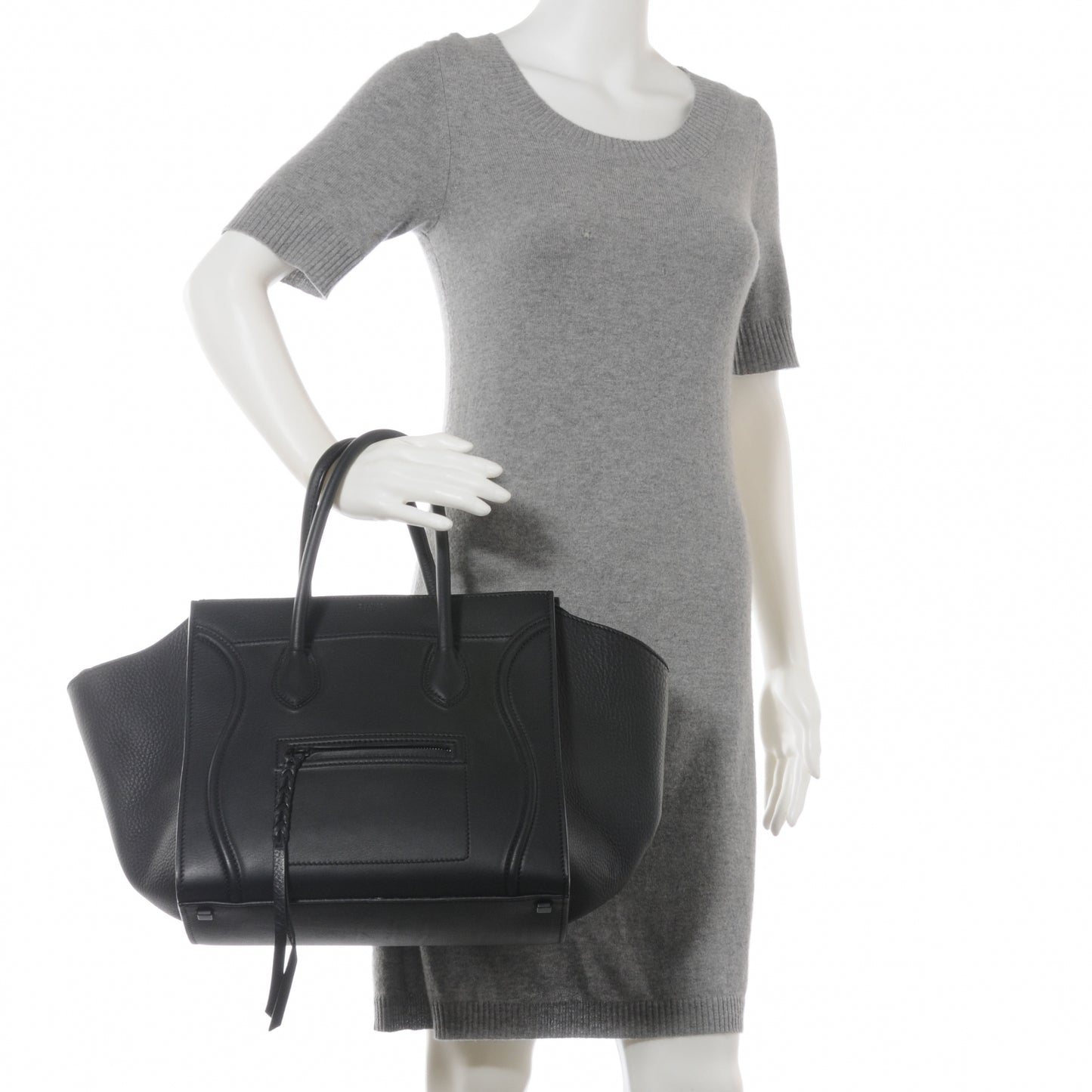 Smooth Calfskin Medium Phantom Luggage Black