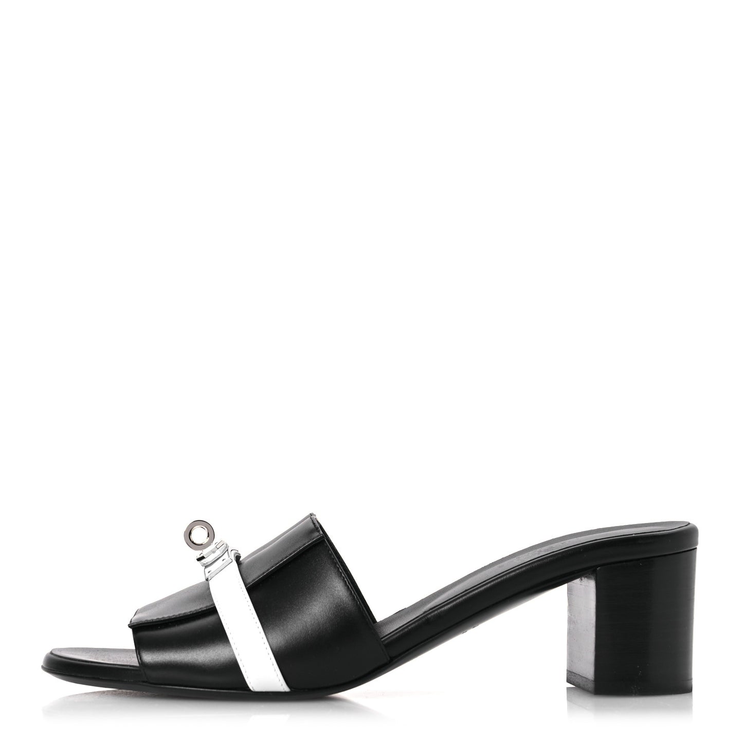 Calfskin Gigi 50 Sandals 40 White Black