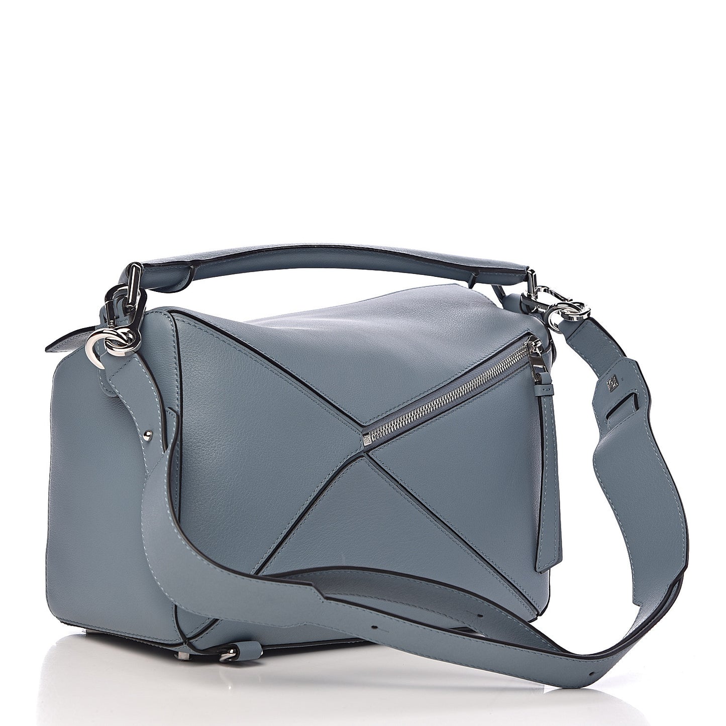 Calfskin Medium Puzzle Bag Stone Blue