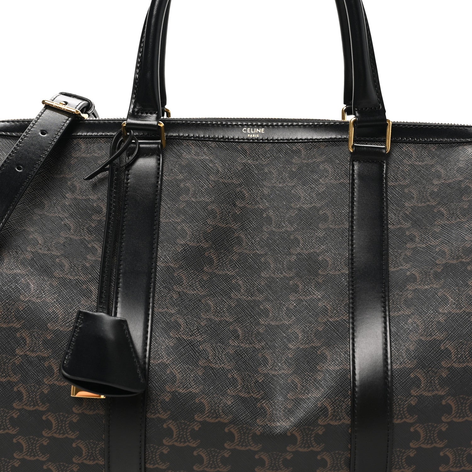 Celine Triomphe Canvas Medium Voyage Duffle Black 6 of 9
