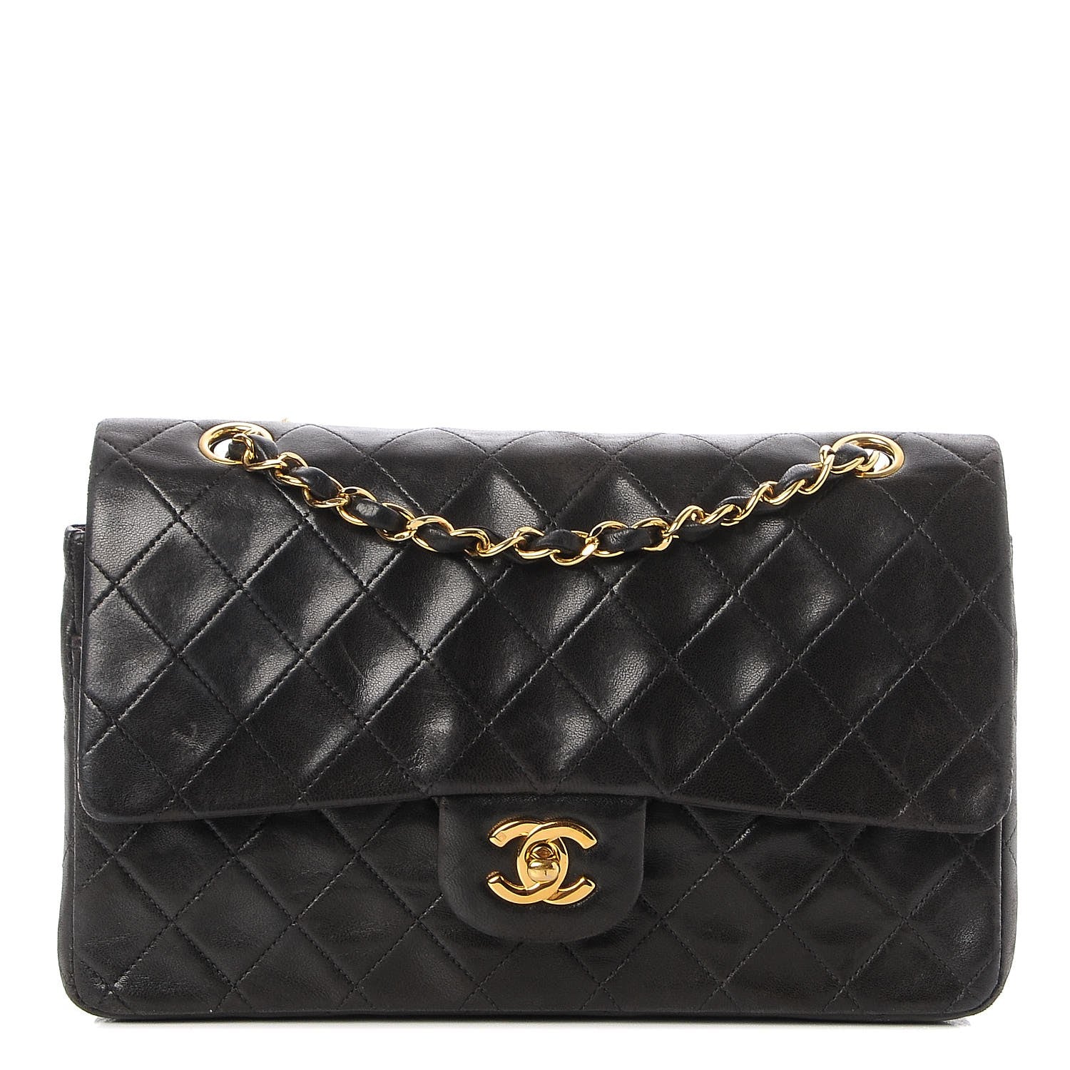 Chanel Lambskin Quilted Double Flap Black 1 of 9