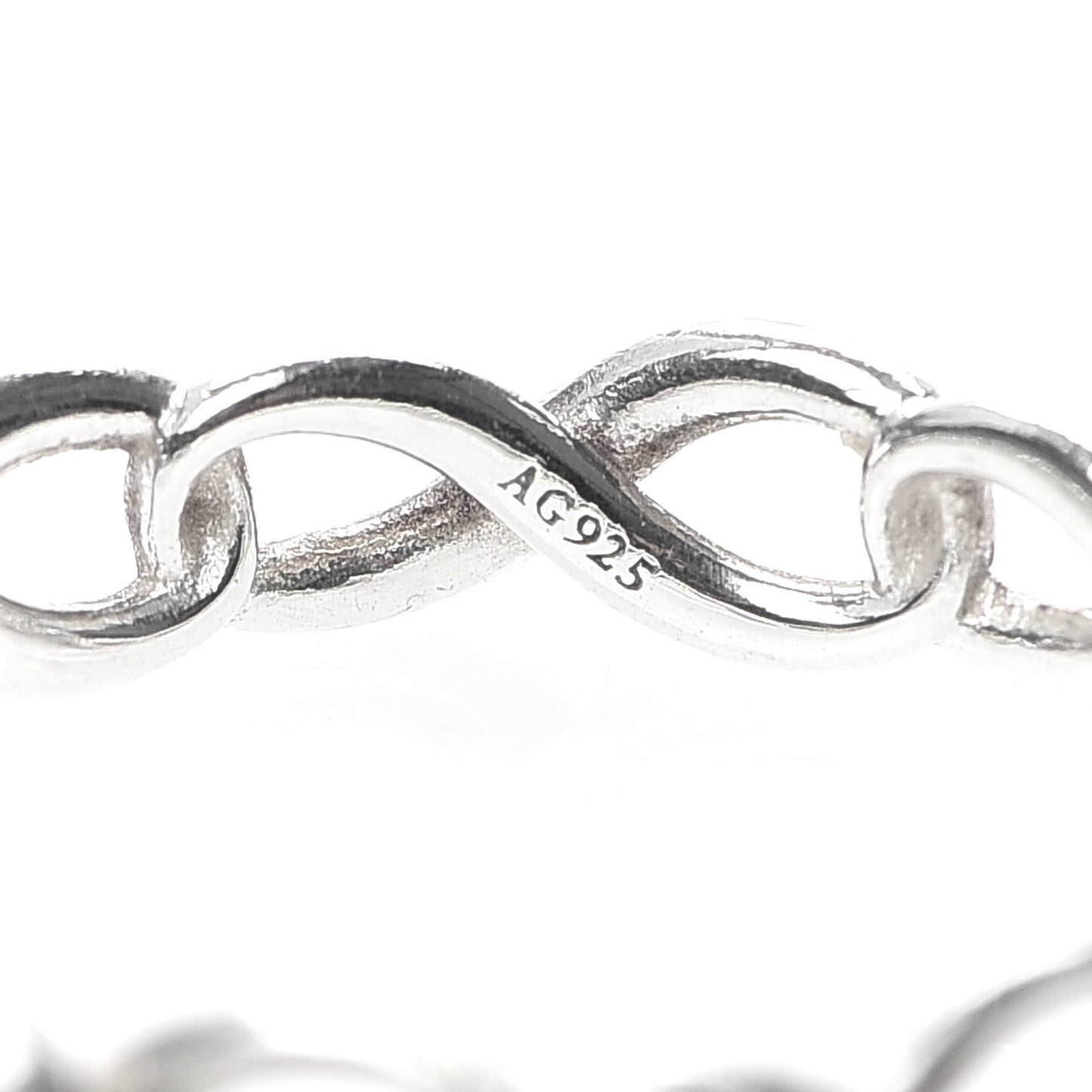 Sterling Silver Narrow Infinity Band Ring 56 7.5