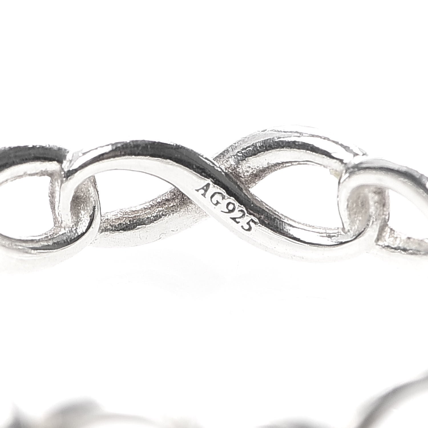 Tiffany Sterling Silver Narrow Infinity Band Ring 56 7.5 4 of 5
