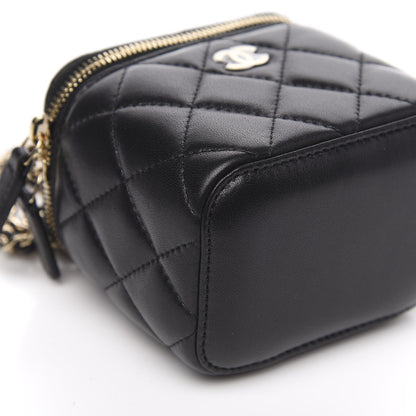 Chanel Lambskin Quilted Mini Vanity Case With Chain Black 8 of 10