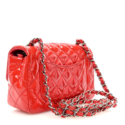 Chanel Patent Calfskin Quilted Mini Rectangular Flap Red 3 of 10