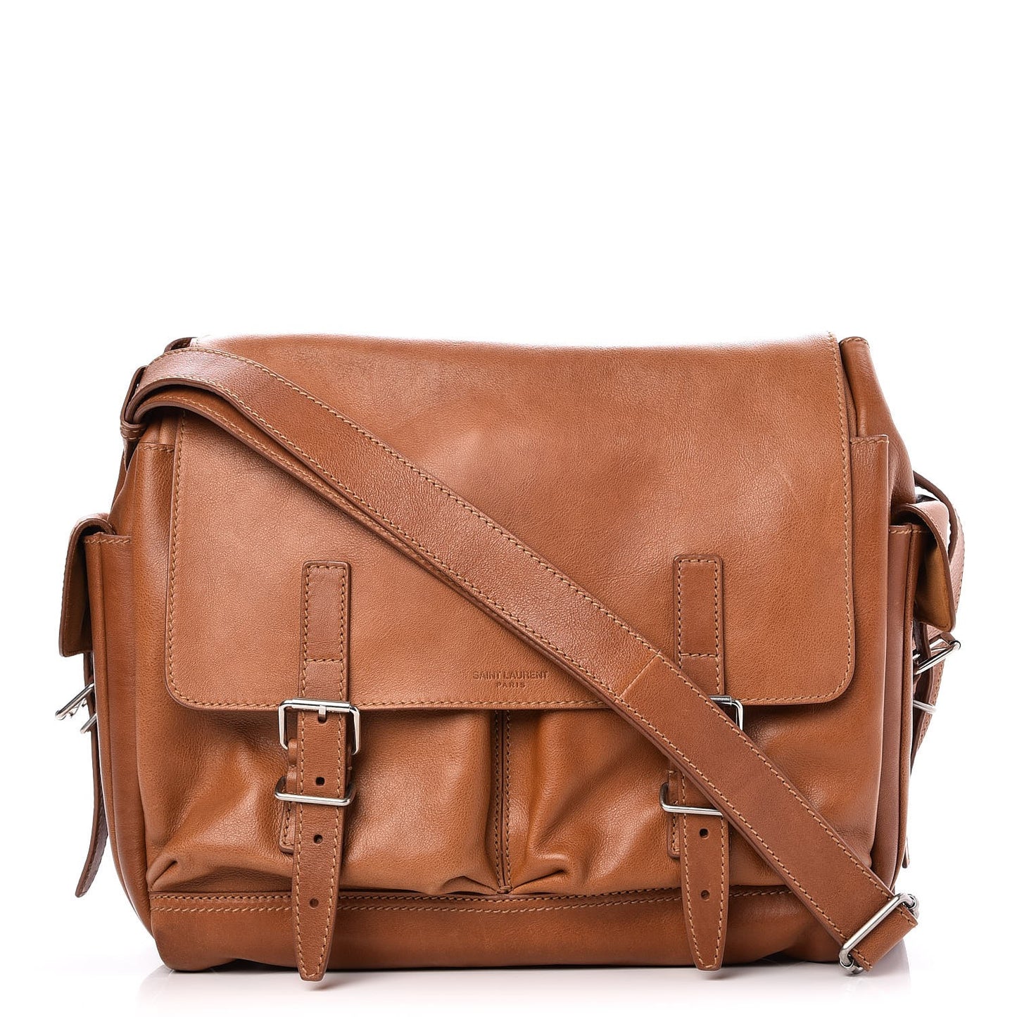 Calfskin Rock Sac Messenger Tan