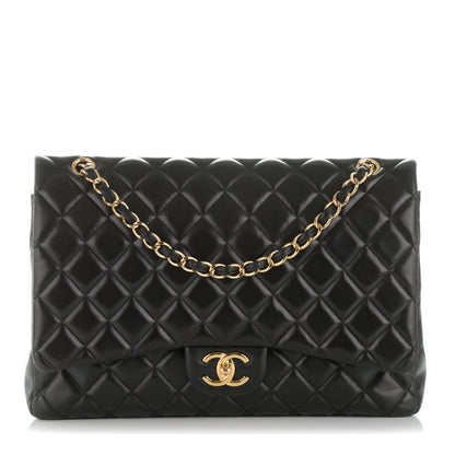 Chanel Lambskin Quilted Maxi Double Flap Black 1 of 9