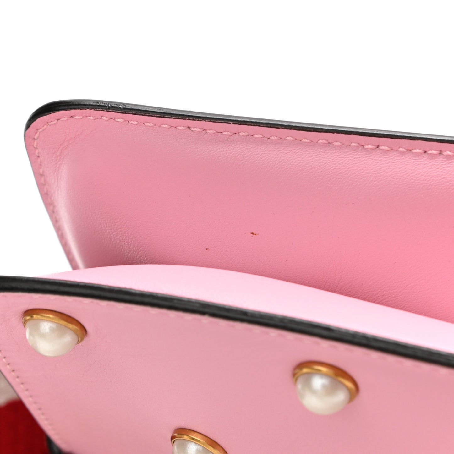 Nappa Pearl Studded Mini Queen Margaret Broadway Shoulder Bag Sugar Pink