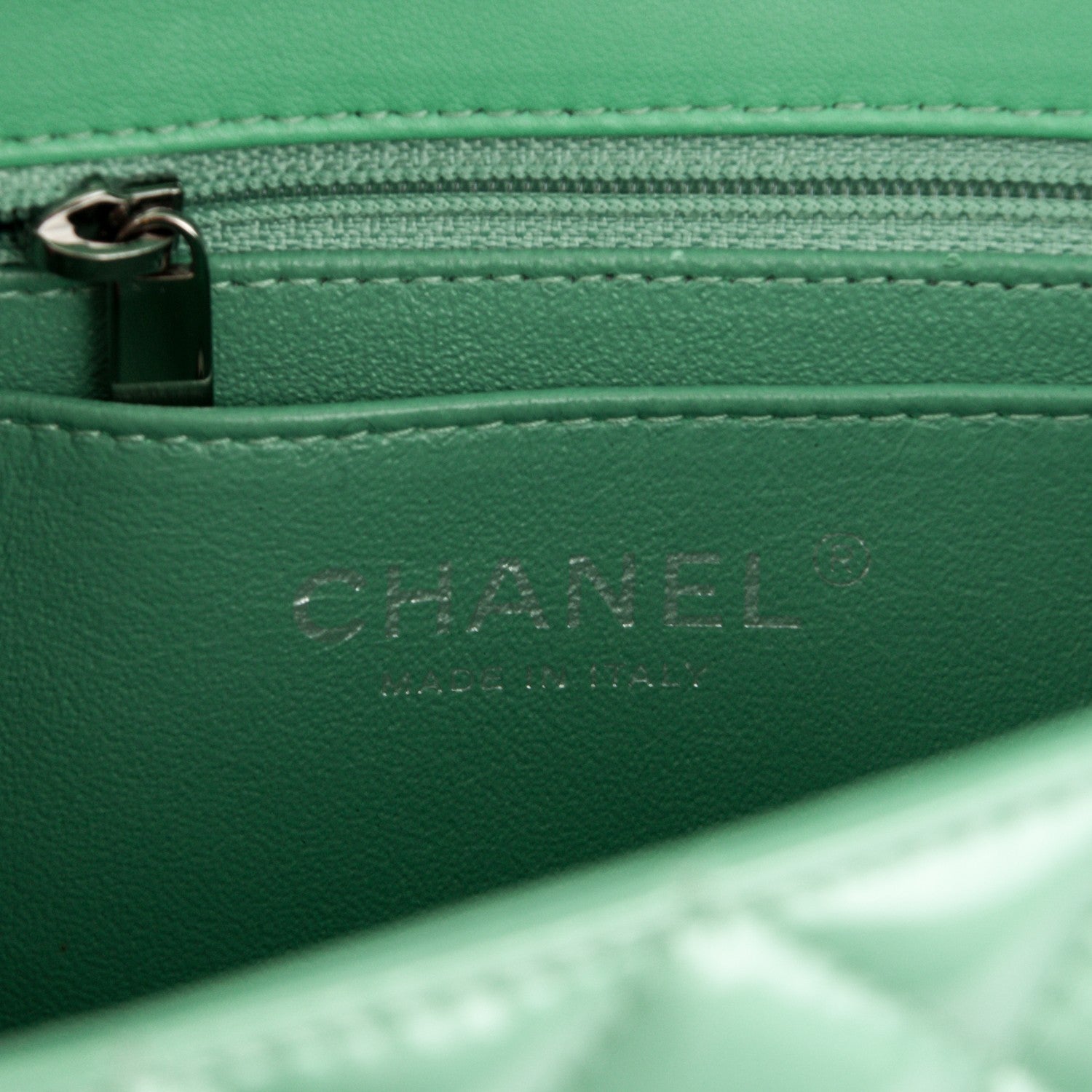 Chanel Patent Calfskin Quilted Mini Rectangular Flap Green 7 of 8