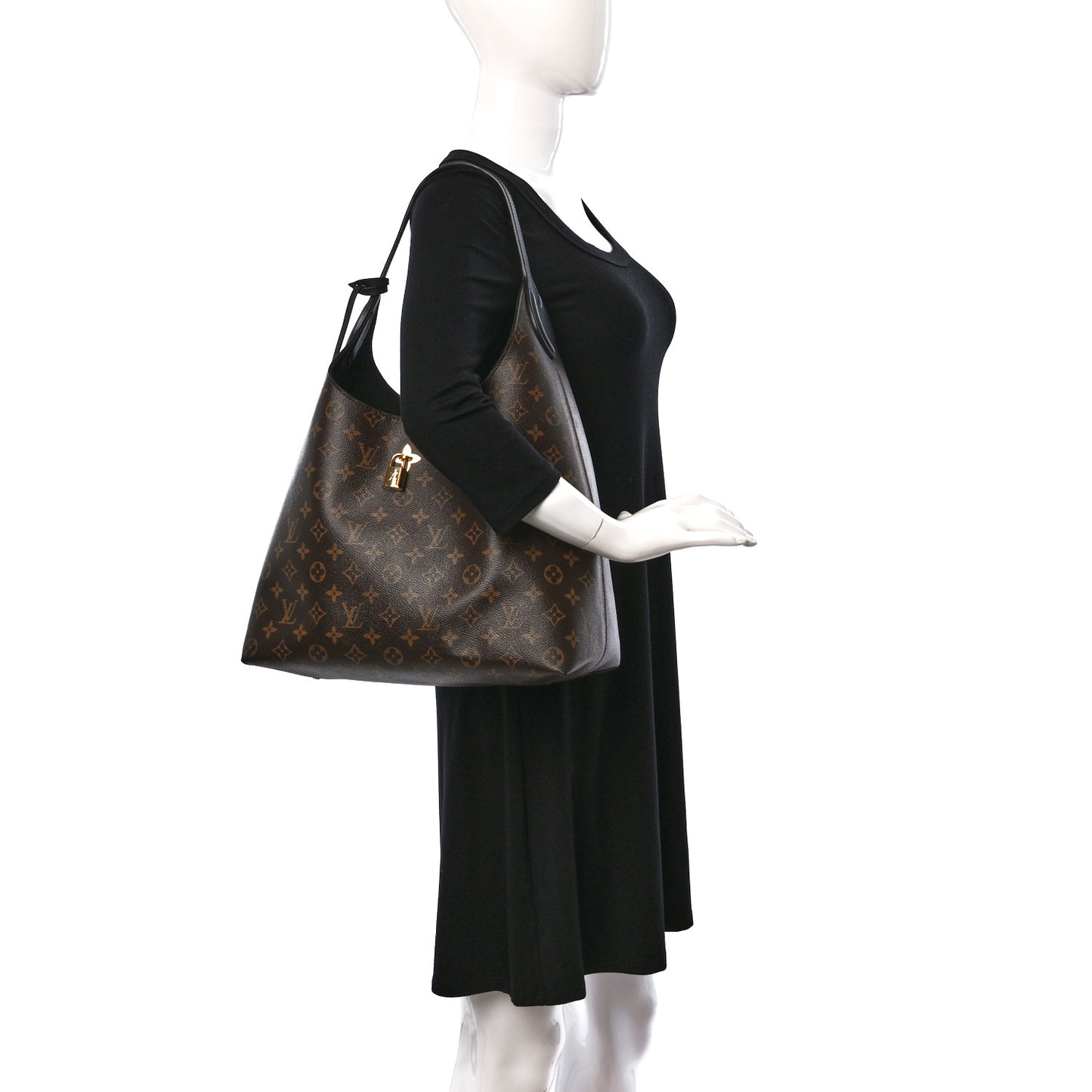 Monogram Flower Hobo Black
