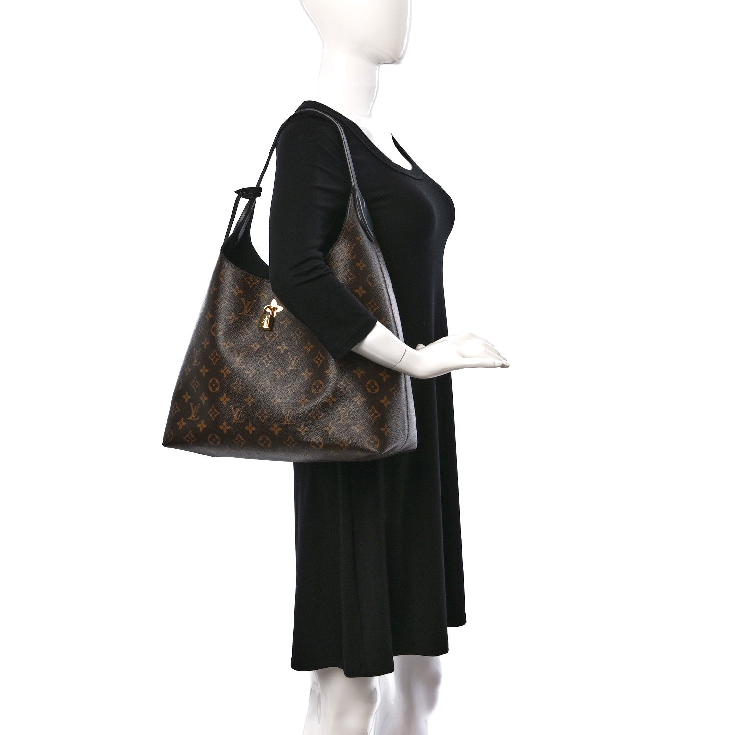 Louis Vuitton Monogram Flower Hobo Black 2 of 10