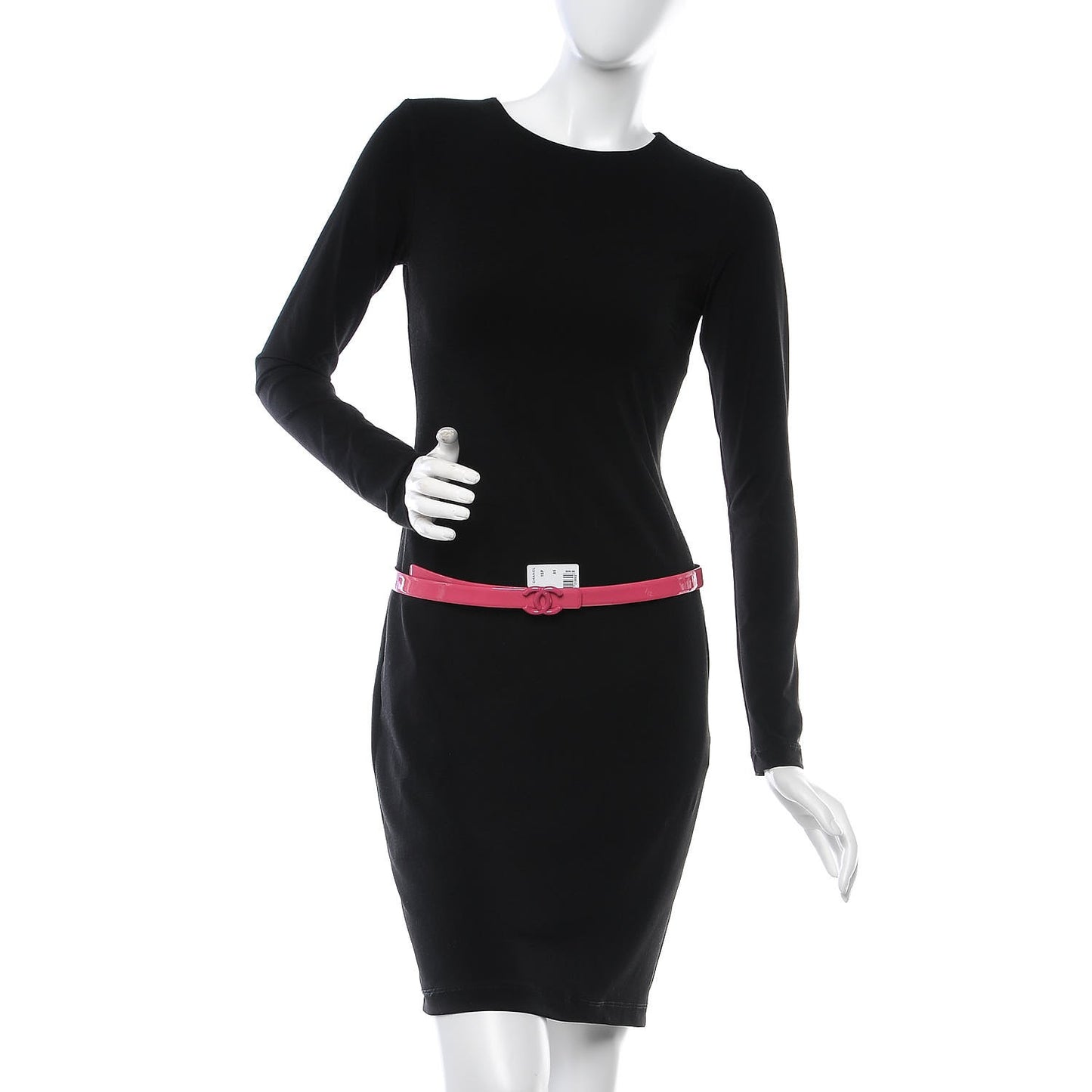 Patent CC Logo Skinny Belt 85 34 Pink