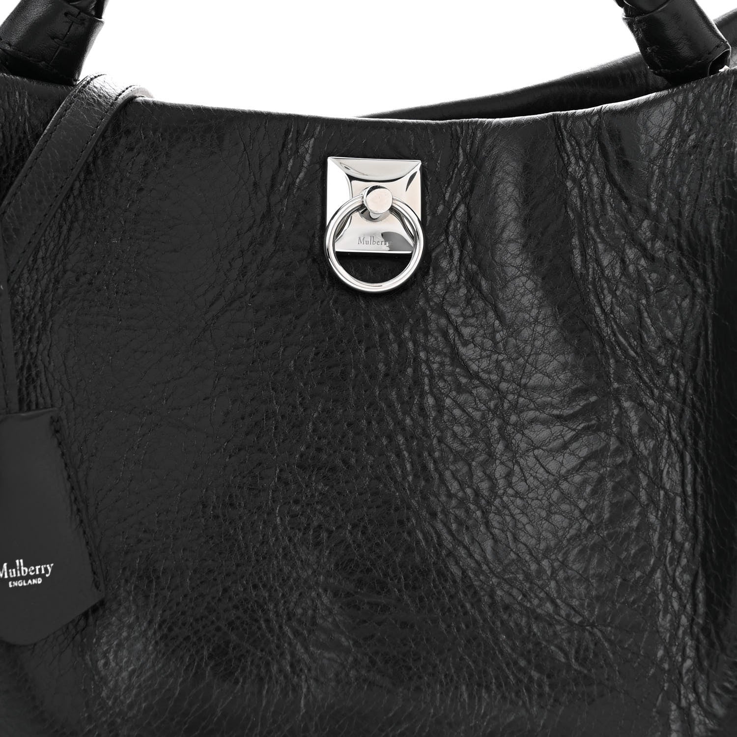 Mulberry High Shine Calfskin Iris Tote Black 9 of 11