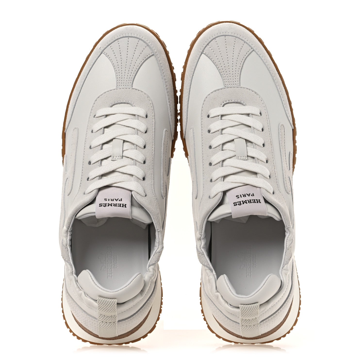 Hermes Nappa Suede Goatskin Jet Sneakers 40 White 1778452