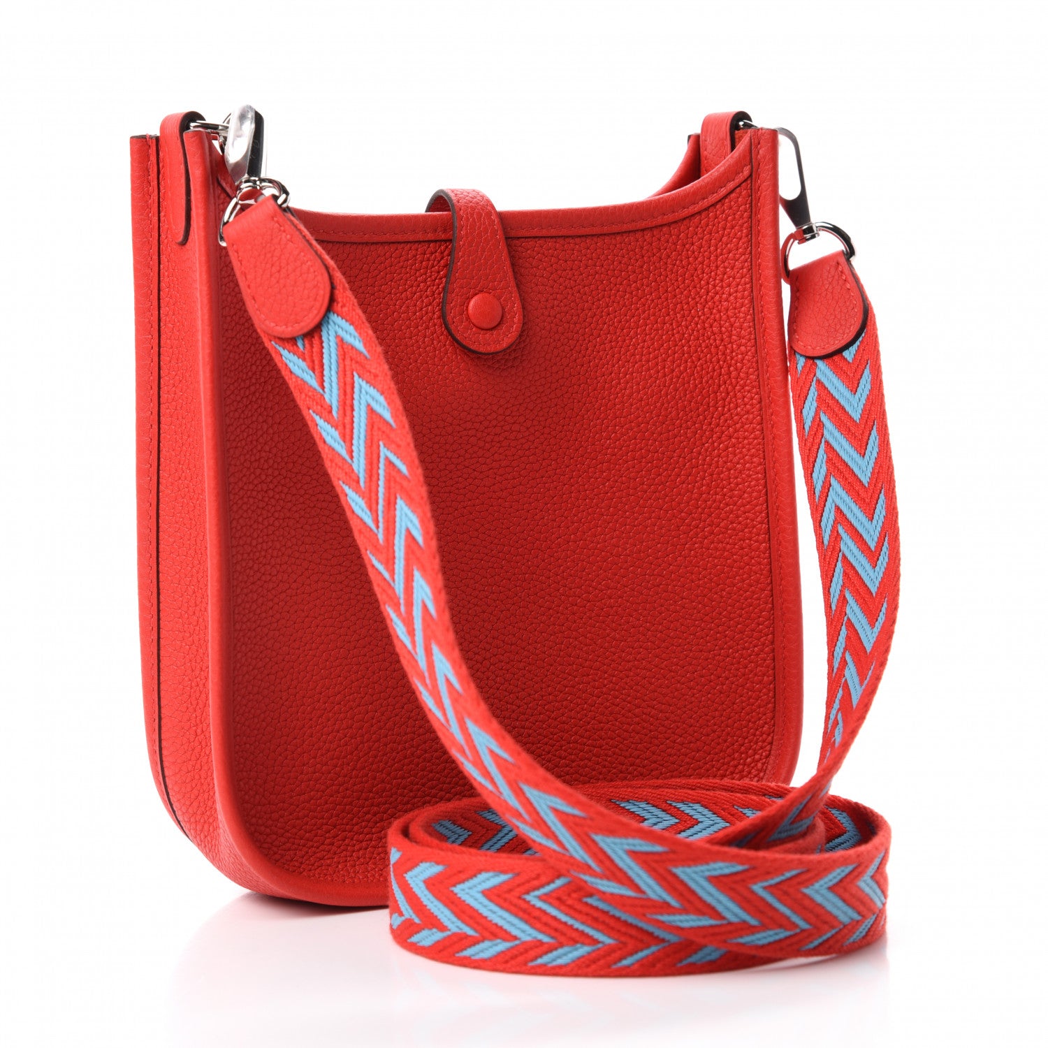 Hermes Taurillon Maurice Evelyne TPM Rouge De Coeur Bleu Du Nord 3 of 11