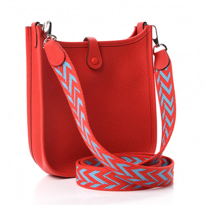 Hermes Taurillon Maurice Evelyne TPM Rouge De Coeur Bleu Du Nord 3 of 11