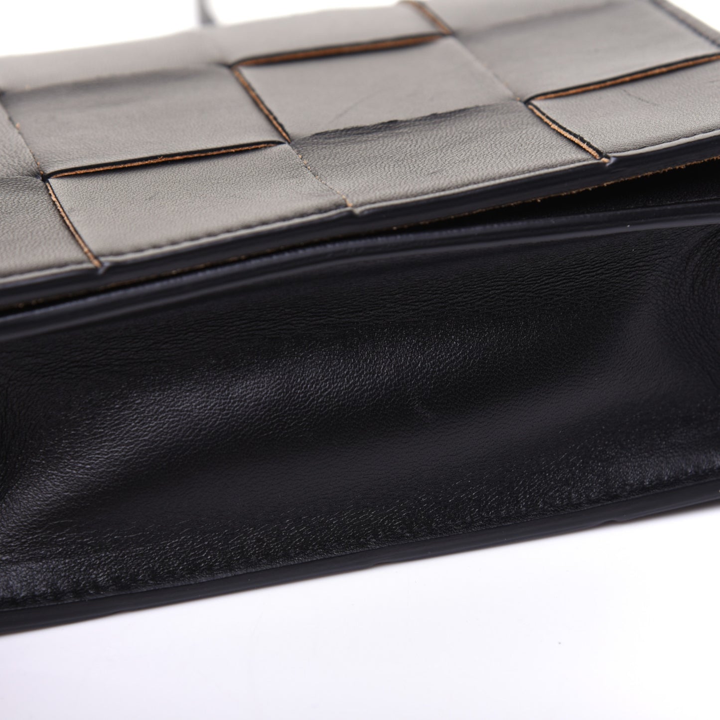 Lambskin Maxi Intrecciato Mini Cassette Crossbody Bag Black