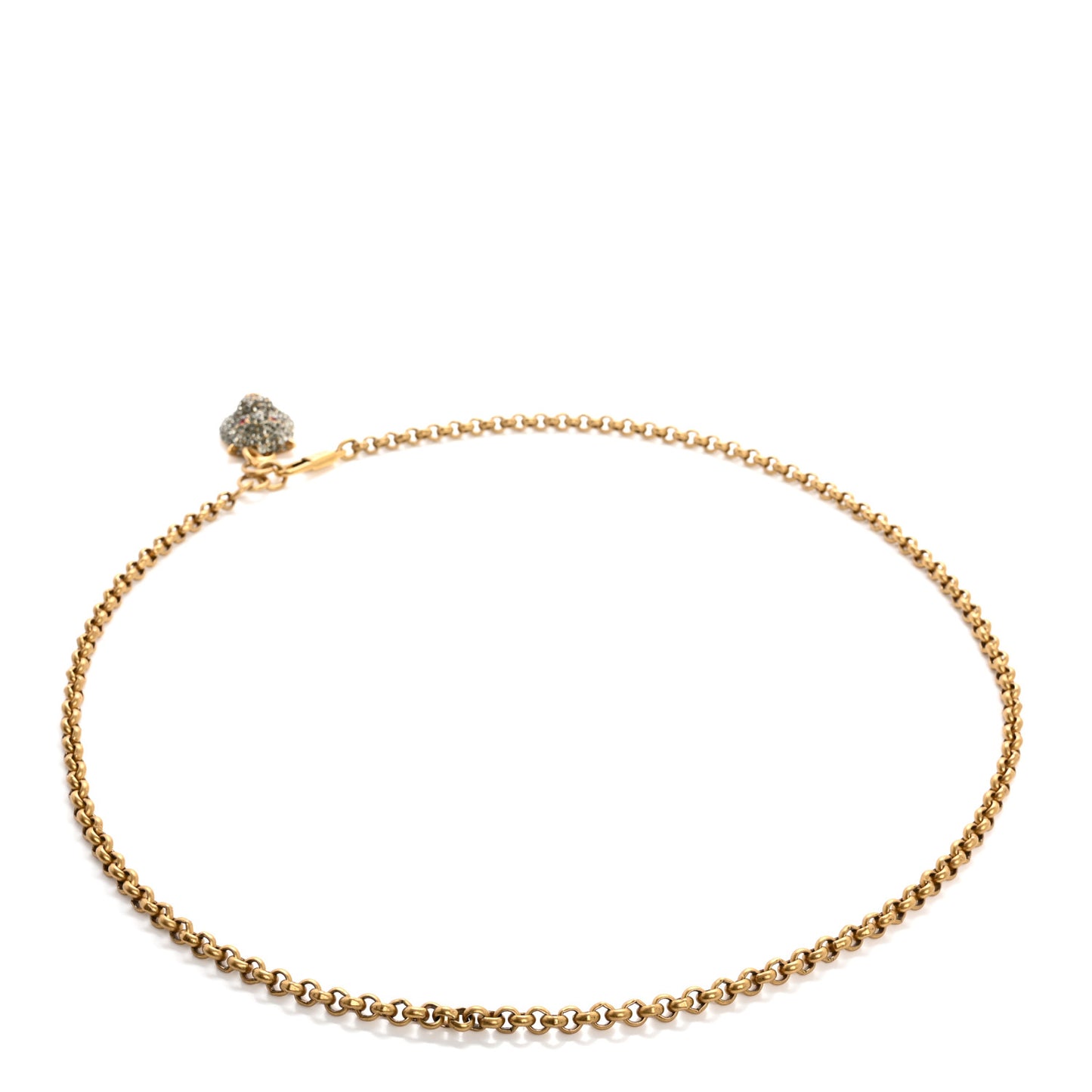 Metal Crystal Thiara Chain Belt Aged Gold
